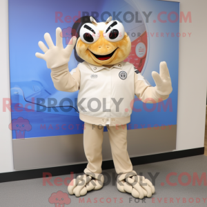 Maskot karakter af en beige...