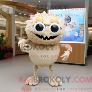 Maskot karakter av en Beige...