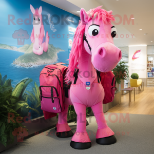 Pink Horse mascotte kostuum...