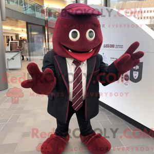 Maskotfigur af en rødbrun...