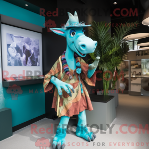 Mascot character of a Cyan...