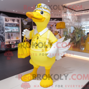 Mascot karakter van gele...