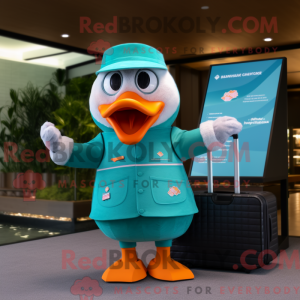 Mascot character of a Teal...