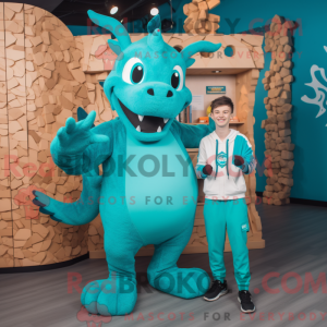 Mascot character of a Teal...