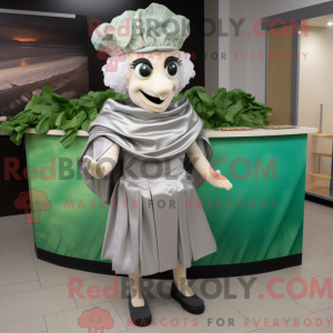 Maskot-karakter af en sølv...