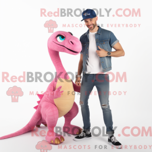Mascot character of a Pink...