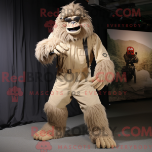 Mascot character of a Beige...