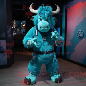 Mascot character of a Cyan...