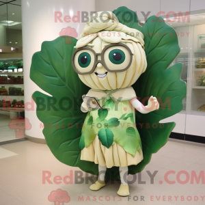 Mascot character of a Beige...