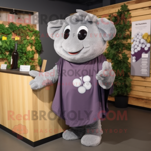 Gray Grape mascotte kostuum...