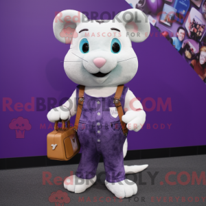 Maskot postava fialového...