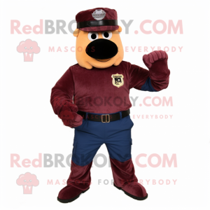 Maroon Navy Seal maskot...