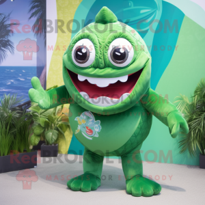 Grüner Piranha Maskottchen...