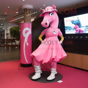 Roze hoefijzer mascotte...