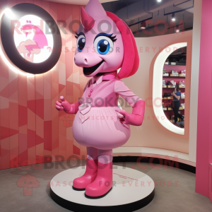 Roze hoefijzer mascotte...