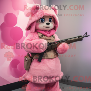 Mascot character of a Pink...