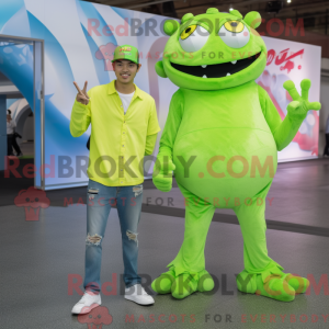 Postava maskota Lime Green...