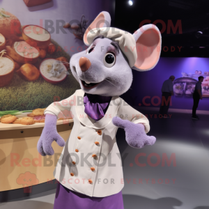 Lavender Ratatouille mascot costume character dressed with a Jacket and Cummerbunds