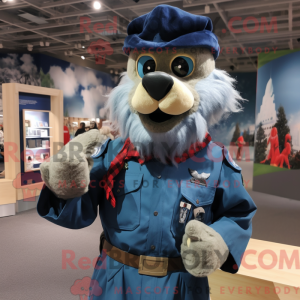 Maskottchen eines blauen...