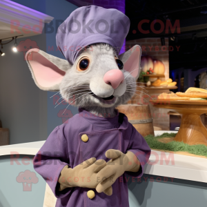 Lavender Ratatouille mascot costume character dressed with a Jacket and Cummerbunds