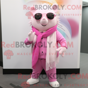 Mascot character of a Pink...