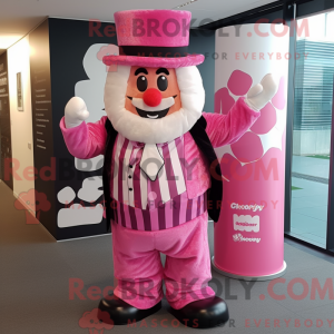 Maskotkarakter af en Pink...