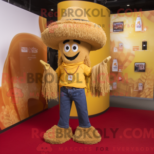 Maskot karakter af en guld...