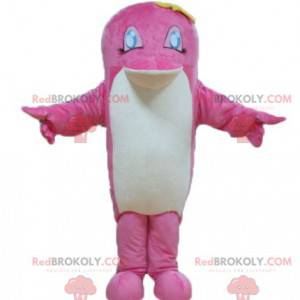 Pink and white dolphin fish mascot - Redbrokoly.com