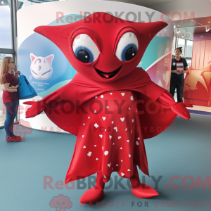 Maskotfigur af en Red Manta...
