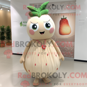 Maskotkarakter av et beżowy...