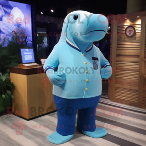 Sky Blue Walrus mascotte...