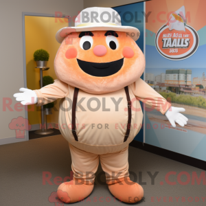 Maskot-karakter av en Peach...