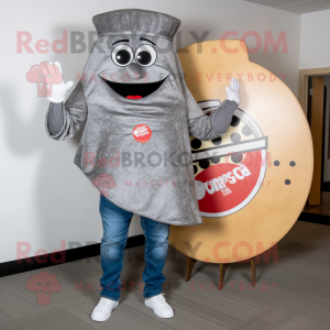 Grey Pizza Slice maskot...