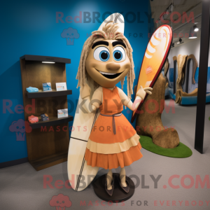 Mascot character of a Tan...