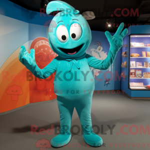 Mascot character of a Teal...