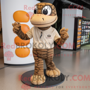 Mascot character of a Brown...