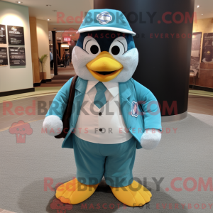Mascot character of a Teal...