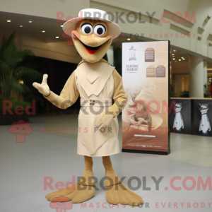 Mascot character of a Tan...