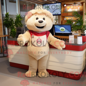 Mascot character of a Beige...