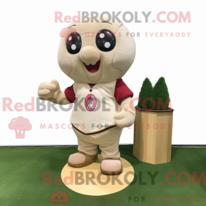 Mascot character of a Beige...