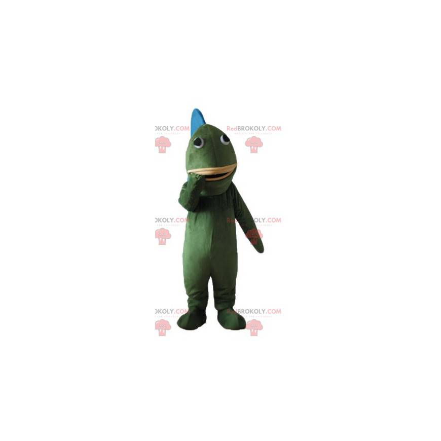 Mascotte de poisson vert et bleu géant - Redbrokoly.com