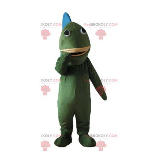 Mascote gigante peixe verde e azul - Redbrokoly.com