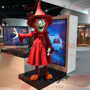 Mascottefiguur van een rode...