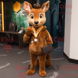Maskot karakter af en brun...