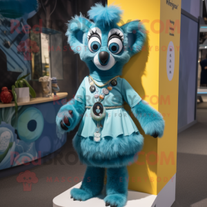 Cyan Lemur mascotte kostuum...