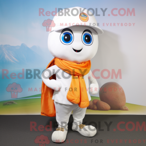 Maskot postava bílé meruňky...