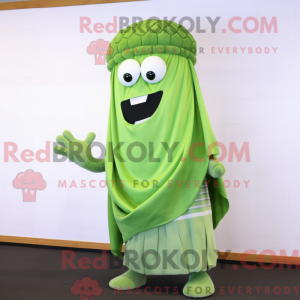 Maskot karakter av en grønn...