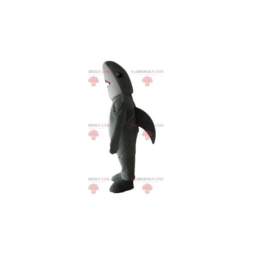 Realistisches und beeindruckendes Maskottchen aus grauem und Realistisches und beeindruckendes Maskottchen aus grauem und