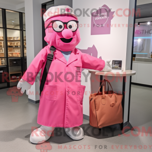 Maskotfigur af en Pink...