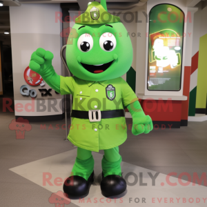 Mascot character of a Green...